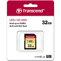 Transcend TS32GSDC500S 32GB SDHC Class 10 UHS-I U1 V30 R95, W60MB/s